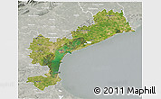 Satellite 3D Map of Venezia, lighten, semi-desaturated