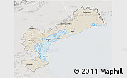 Shaded Relief 3D Map of Venezia, lighten, semi-desaturated