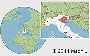 Savanna Style Location Map of Venezia, highlighted country, highlighted parent region
