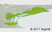 Physical Panoramic Map of Venezia, lighten, semi-desaturated