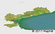 Satellite Panoramic Map of Venezia, single color outside