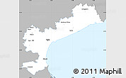 Gray Simple Map of Venezia, single color outside
