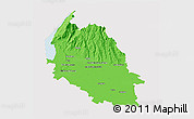 Political 3D Map of Verona, cropped outside
