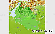Political 3D Map of Verona, physical outside