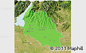 Political 3D Map of Verona, satellite outside