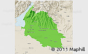 Political 3D Map of Verona, shaded relief outside