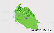 Political 3D Map of Verona, single color outside