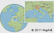 Savanna Style Location Map of Verona, within the entire country