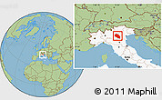 Savanna Style Location Map of Verona, highlighted country