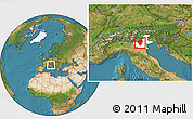 Satellite Location Map of Vicenza, highlighted parent region