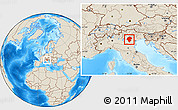 Shaded Relief Location Map of Vicenza