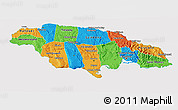 Political 3D Map of Jamaica, cropped outside