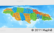 Political 3D Map of Jamaica, darken, land only