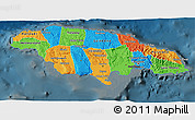 Political 3D Map of Jamaica, darken