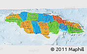Political 3D Map of Jamaica, lighten