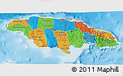 Political 3D Map of Jamaica, physical outside