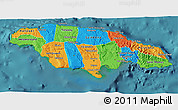 Political 3D Map of Jamaica, satellite outside