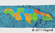Political 3D Map of Jamaica, single color outside, satellite sea