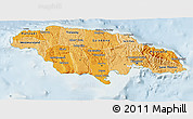 Political Shades 3D Map of Jamaica, lighten