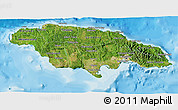 Satellite 3D Map of Jamaica, political outside