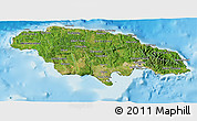 Satellite 3D Map of Jamaica, shaded relief outside