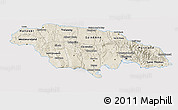 Shaded Relief 3D Map of Jamaica, cropped outside