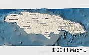Shaded Relief 3D Map of Jamaica, darken