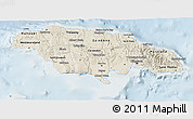 Shaded Relief 3D Map of Jamaica, lighten