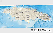 Shaded Relief 3D Map of Jamaica, single color outside