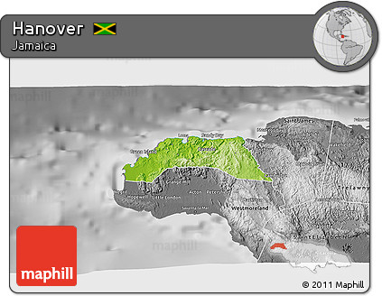 Physical 3D Map of Hanover, desaturated