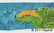 Political 3D Map of Hanover, satellite outside