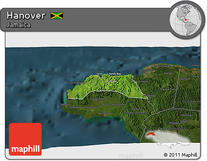 Satellite 3D Map of Hanover, darken