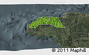 Satellite 3D Map of Hanover, darken, semi-desaturated