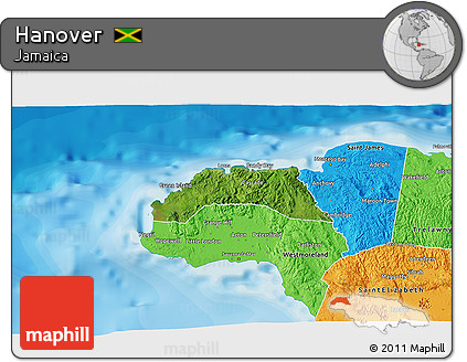 Satellite 3D Map of Hanover, political outside