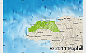 Physical Map of Hanover, shaded relief outside