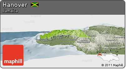 Physical Panoramic Map of Hanover, semi-desaturated