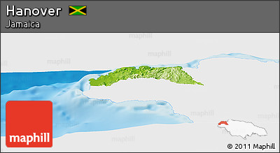 Physical Panoramic Map of Hanover, single color outside