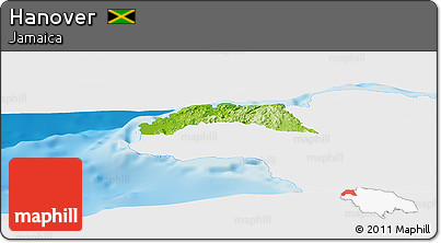 Physical Panoramic Map of Hanover, single color outside