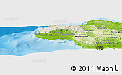 Shaded Relief Panoramic Map of Hanover, physical outside