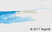 Shaded Relief Panoramic Map of Hanover, single color outside