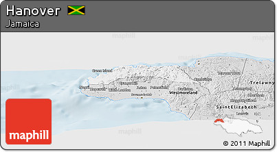Silver Style Panoramic Map of Hanover