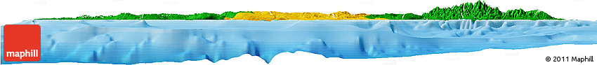 Flag Horizon Map of Jamaica, political outside, flag aligned to the middle