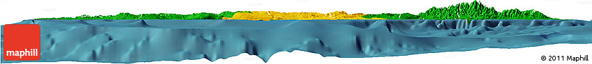 Flag Horizon Map of Jamaica, single color outside, satellite sea, flag aligned to the middle