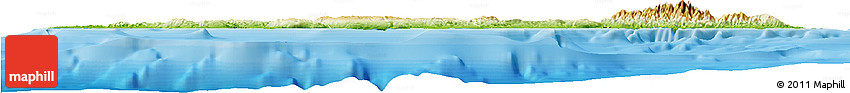 Physical Horizon Map of Jamaica, political outside