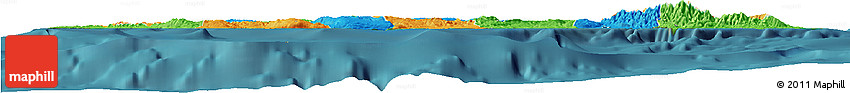 Political Horizon Map of Jamaica, satellite outside