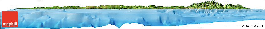Satellite Horizon Map of Jamaica, political shades outside