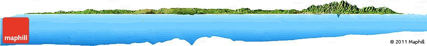 Satellite Horizon Map of Jamaica, single color outside, bathymetry sea