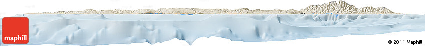 Shaded Relief Horizon Map of Jamaica, lighten