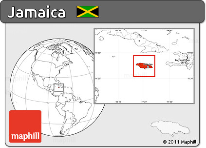 Blank Location Map of Jamaica