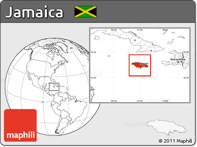 Blank Location Map of Jamaica